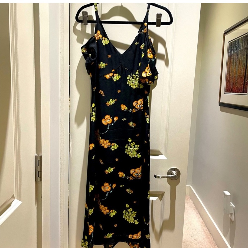 A.L.C. Black Orange Lucy Cold Shoulder Cocktail Dress